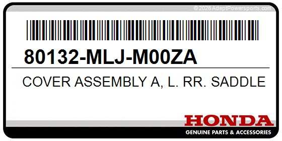 Honda 80132-MLJ-M00ZA Cover Assembly A, L. Rr. Saddlebag (Type1)