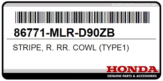 Honda 86771-MLR-D90ZB Stripe, R. Rr. Cowl (Type1)