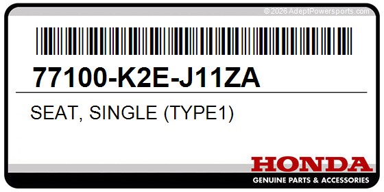 Honda 77100-K2E-J11ZA Seat, Single (Type1)