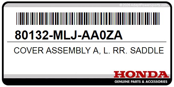 Honda 80132-MLJ-AA0ZA Cover Assembly A, L. Rr. Saddlebag (Type1)