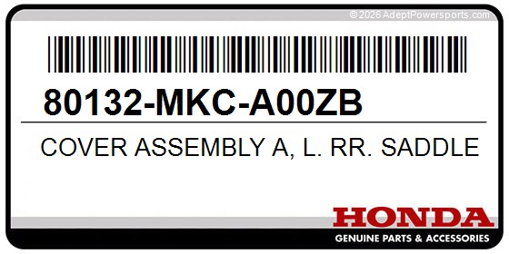 Honda 80132-MKC-A00ZB Cover Assembly A, L. Rr. Saddlebag (Type2)