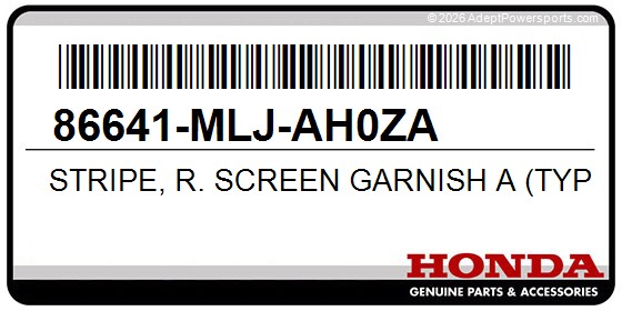 Honda 86641-MLJ-AH0ZA Stripe, R. Screen Garnish A (Type1)