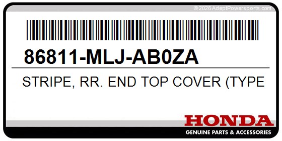 Honda 86811-MLJ-AB0ZA Stripe, Rr. End Top Cover (Type1)