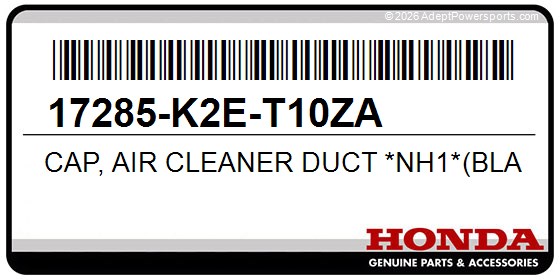 Honda 17285-K2E-T10ZA Cap, Air Cleaner Duct *Nh1*(Black)