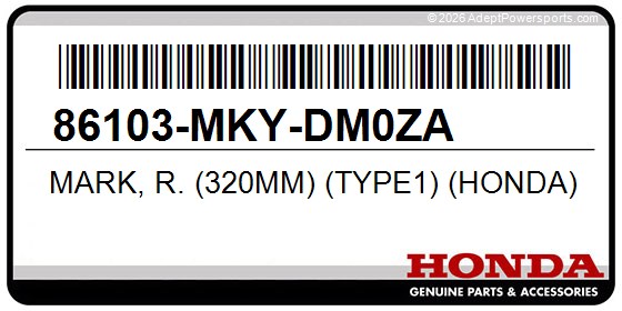 Honda 86103-MKY-DM0ZA Mark, R. (320Mm) (Type1) (Honda)