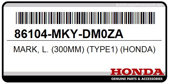 Honda 86104-MKY-DM0ZA Mark, L. (300Mm) (Type1) (Honda)