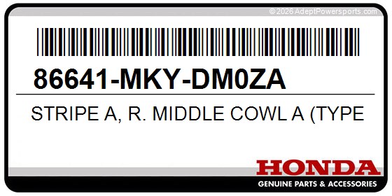 Honda 86641-MKY-DM0ZA Stripe A, R. Middle Cowl A (Type1)