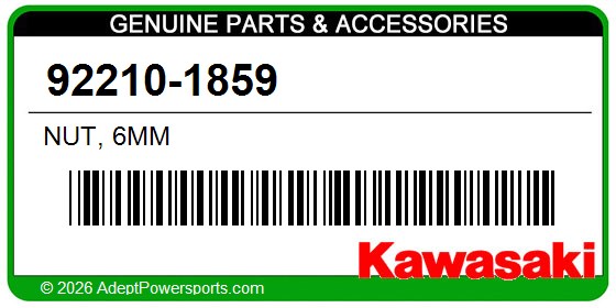 Kawasaki 92210-1859 Nut, 6Mm