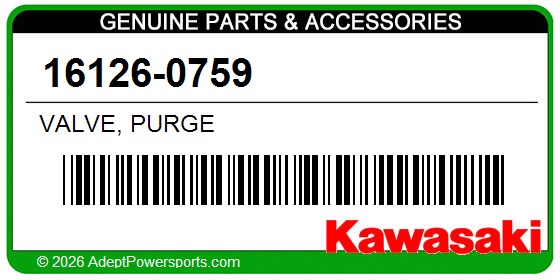Kawasaki 16126-0759 Valve, Purge