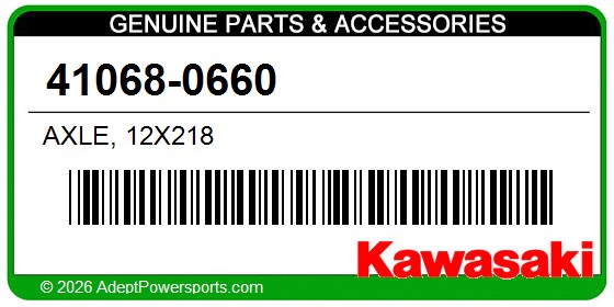 Kawasaki 41068-0660 Axle, 12X218