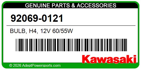 Kawasaki 92069-0121 Bulb, H4, 12V 60/55W