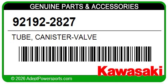 Kawasaki 92192-2827 Tube, Canister-Valve
