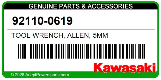 Kawasaki 92110-0619 Tool-Wrench, Allen, 5Mm