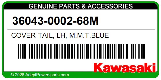 Kawasaki 36043-0002-68M Cover-Tail, Lh, M.M.T.Blue