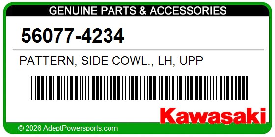Kawasaki 56077-4234 Pattern, Side Cowl., Lh, Upp