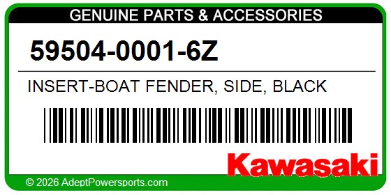 Kawasaki 59504-0001-6Z Insert-Boat Fender, Side, Black