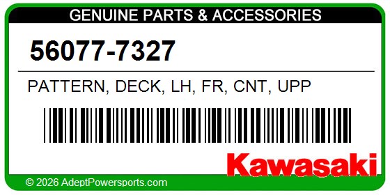 Kawasaki 56077-7327 Pattern, Deck, Lh, Fr, Cnt, Upp