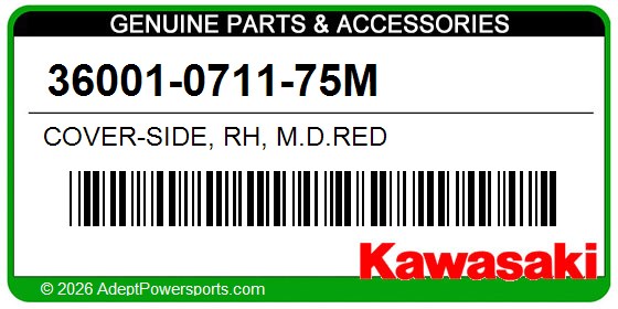 Kawasaki 36001-0711-75M Cover-Side, Rh, M.D.Red