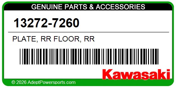Kawasaki 13272-7260 Plate, Rr Floor, Rr