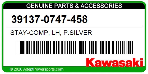 Kawasaki 39137-0747-458 Stay-Comp, Lh, P.Silver