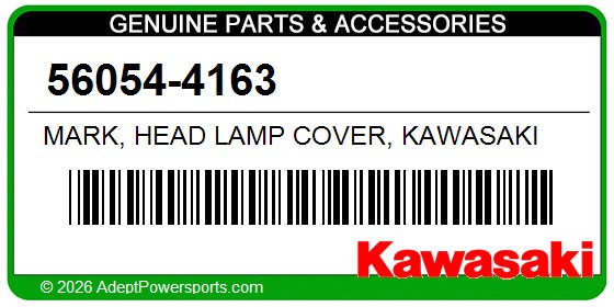 Kawasaki 56054-4163 Mark, Head Lamp Cover, Kawasaki