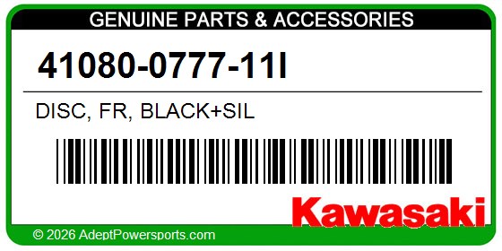 Kawasaki 41080-0777-11I Disc, Fr, Black+Sil
