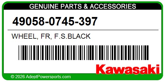 Kawasaki 49058-0745-397 Wheel, Fr, F.S.Black