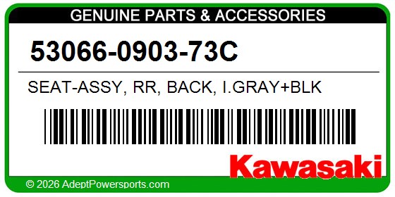 Kawasaki 53066-0903-73C Seat-Assy, Rr, Back, I.Gray+Blk