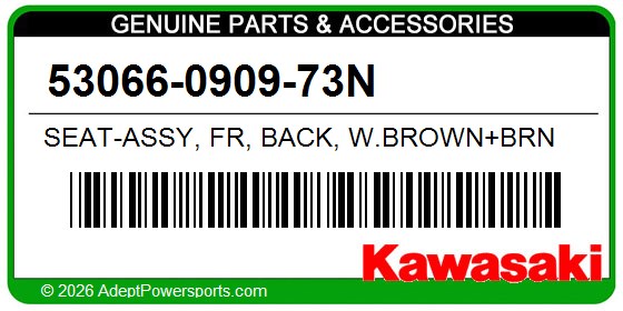Kawasaki 53066-0909-73N Seat-Assy, Fr, Back, W.Brown+Brn