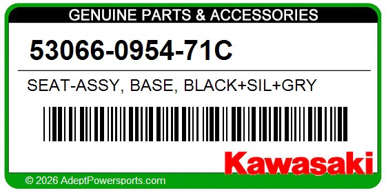 Kawasaki 53066-0954-71C Seat-Assy, Base, Black+Sil+Gry