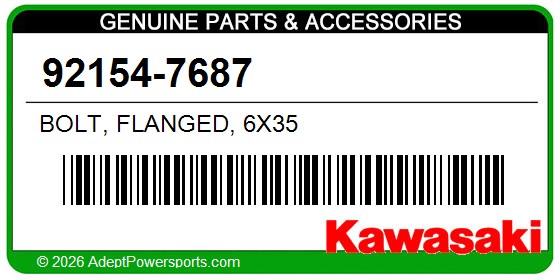 Kawasaki 92154-7687 Bolt, Flanged, 6X35