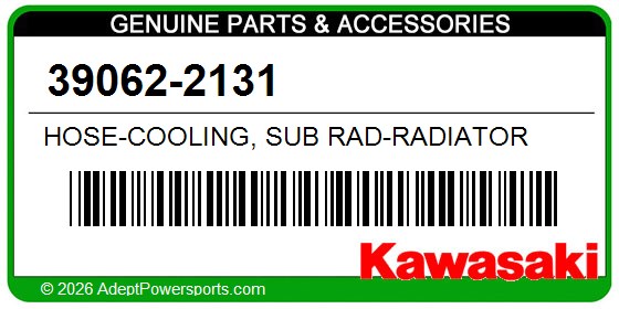 Kawasaki 39062-2131 Hose-Cooling, Sub Rad-Radiator