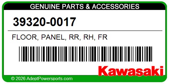 Kawasaki 39320-0017 Floor, Panel, Rr, Rh, Fr