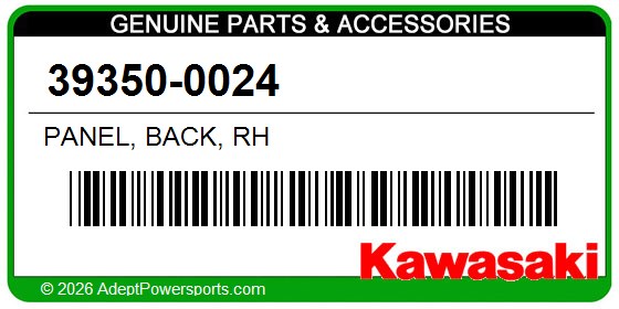 Kawasaki 39350-0024 Panel, Back, Rh