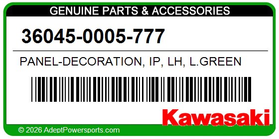 Kawasaki 36045-0005-777 Panel-Decoration, Ip, Lh, L.Green