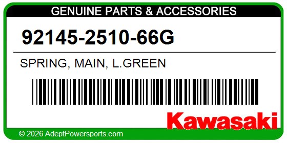 Kawasaki 92145-2510-66G Spring, Main, L.Green