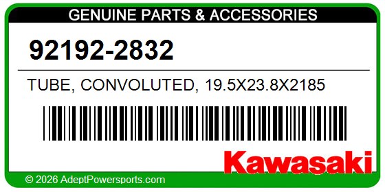 Kawasaki 92192-2832 Tube, Convoluted, 19.5X23.8X2185