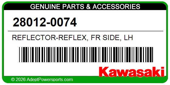 Kawasaki 28012-0074 Reflector-Reflex, Fr Side, Lh