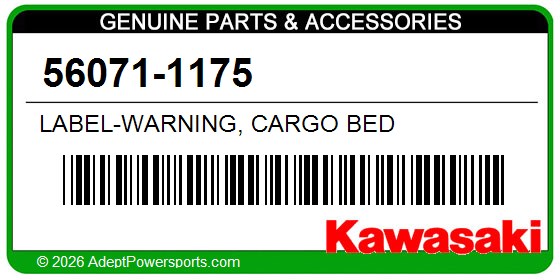 Kawasaki 56071-1175 Label-Warning, Cargo Bed