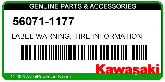 Kawasaki 56071-1177 Label-Warning, Tire Information