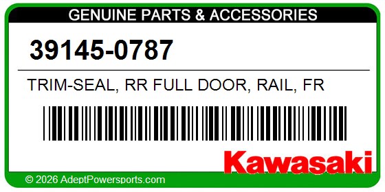 Kawasaki 39145-0787 Trim-Seal, Rr Full Door, Rail, Fr