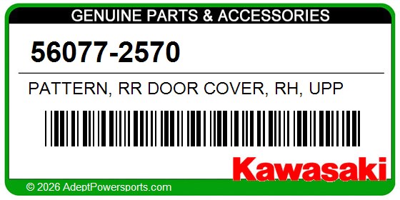 Kawasaki 56077-2570 Pattern, Rr Door Cover, Rh, Upp