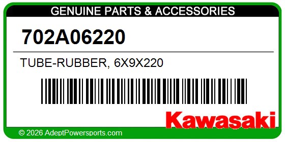Kawasaki 702A06220 Tube-Rubber, 6X9x220