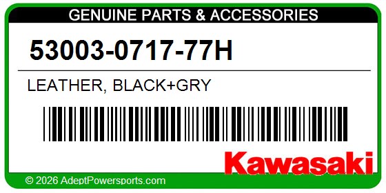 Kawasaki 53003-0717-77H Leather, Black+Gry