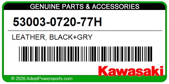 Kawasaki 53003-0720-77H Leather, Black+Gry