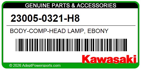Kawasaki 23005-0321-H8 Body-Comp-Head Lamp, Ebony