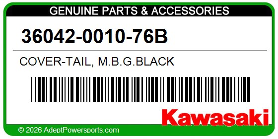 Kawasaki 36042-0010-76B Cover-Tail, M.B.G.Black