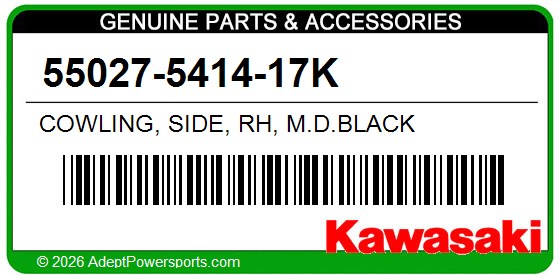 Kawasaki 55027-5414-17K Cowling, Side, Rh, M.D.Black