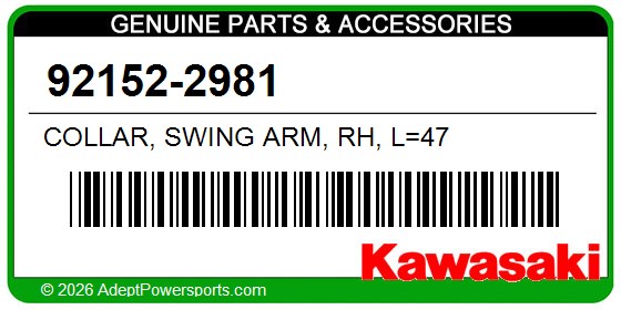 Kawasaki 92152-2981 Collar, Swing Arm, Rh, L=47