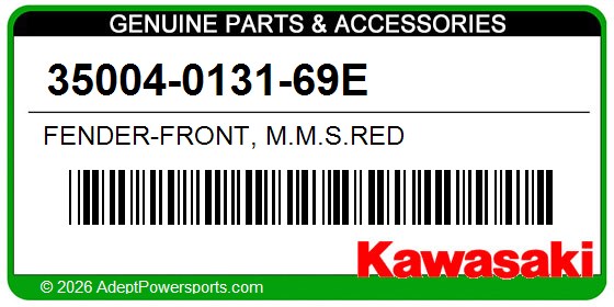 Kawasaki 35004-0131-69E Fender-Front, M.M.S.Red